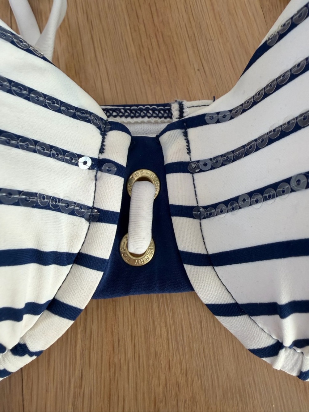 Sperry Navy and White Striped Molded Bikini Top - Picture 2 of 7